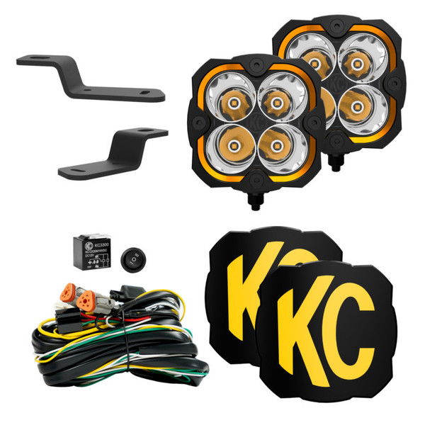 KC HiLiTES 2021-2024 Ford Bronco FLEX ERA 4 2-Light Sys Ditch Light Kits (Spot Beam)