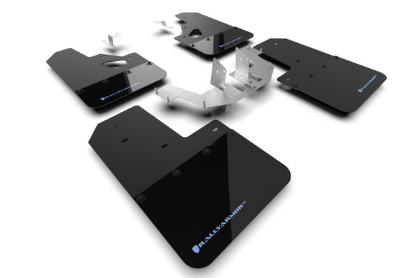 Rally Armor 2021-2023 Ford Bronco (Plstc Bmpr + RR - NO Rptr/Sprt) Blk Mud Flap w/Area Blue Logo