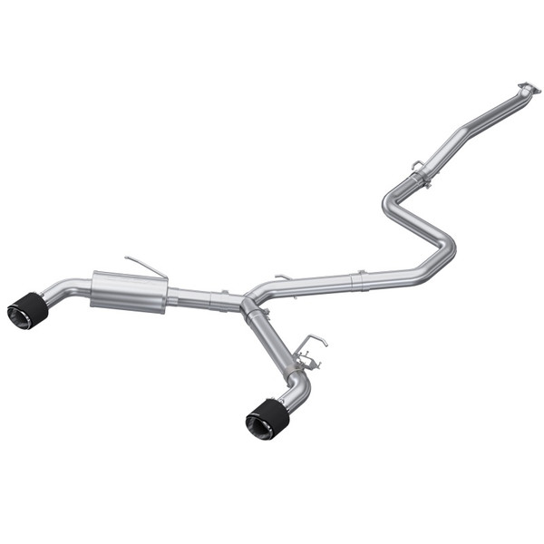 MBRP Exhaust T304 Stainless Steel, 3" Cat-Back, Dual Rear with Carbon Fiber Tips, Active for 2022-2023 Hyundai Elantra N 2.0L Turbo - S47103CF