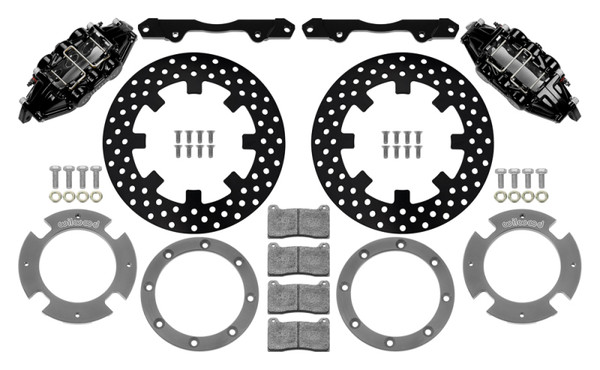 Wilwood 2017-2021 Can-Am X3RS Black Multi-Piston Front Brake Kit 11.25in Drilled Rotors product photo