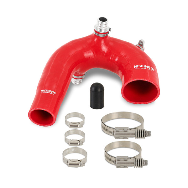 Mishimoto Intake J-Tube, Red | 2016-2024 Polaris RZR XP Turbo Intake J-Tube | MMHOSE-RZR-16AIRD