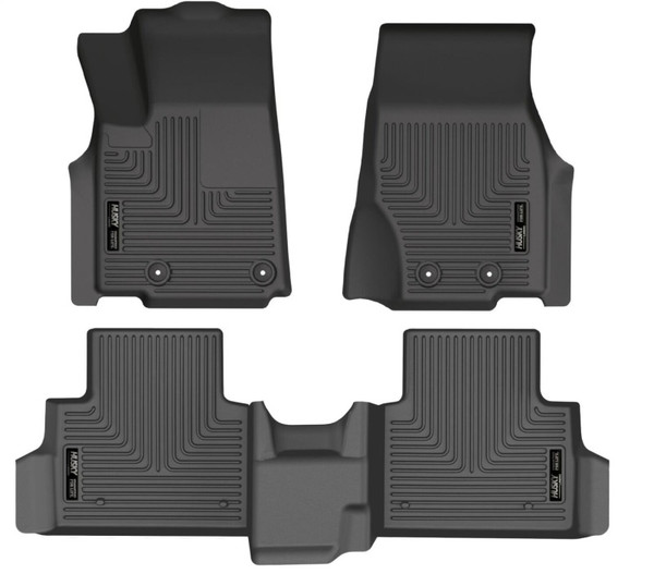 Husky Liners 2021-2024 Jeep Grand Cherokee L (w/2nd Rw Bnch) WeatherBeater FR+2nd Seat Floor Liner - Blk