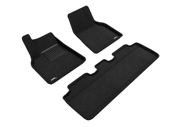 3D Maxpider 2021-2024 Tesla Model Y Elegant 1st 2nd Row - Floor Mat Set (Black)