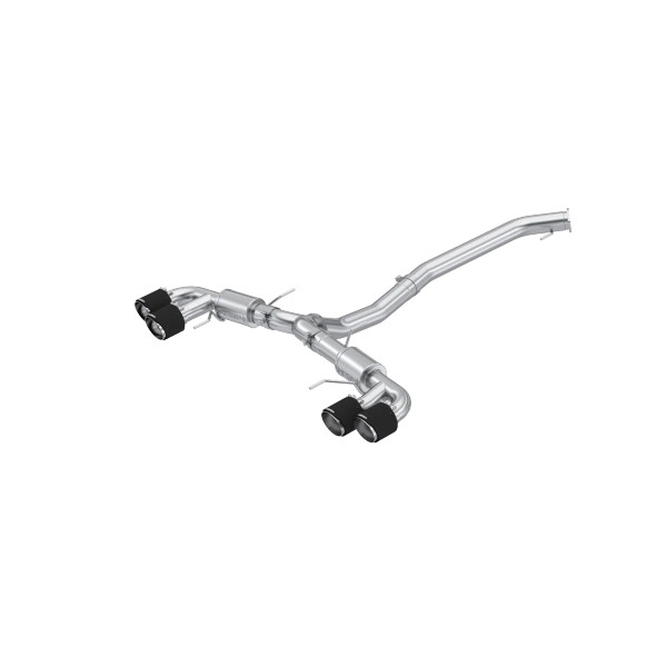 MBRP 2009-2024 Nissan GTR 3.8L Stainless Steel 3.5in Cat-Back, Dual Split Rear Quad Carbon Tips - S44073CF