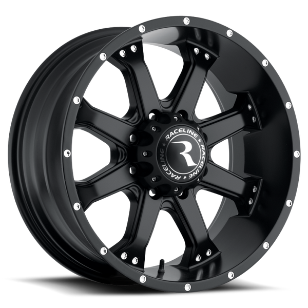 Raceline 991B Assault Satin Black Wheel 17x9 | 8x165.1 BC (8x6.5) | +18 Offset - fits Ram 2500 1994-2026, Ram 3500 SRW 1994-2026, Chevrolet Silverado 2500 (pre-2011), Chevrolet Silverado 3500 (pre-2011), GMC Sierra 2500 (pre-2011), and 6 more