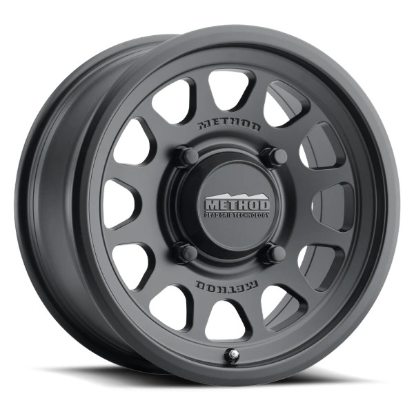 Method MR414 Bead Grip 15x7 / 4+3/13mm Offset / 4x156 / 132mm CB Matte Black Wheel
