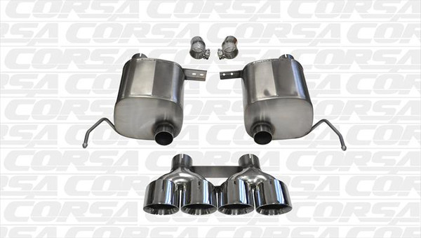 Corsa 14762 Xtreme Polished Quad 4.5" Dual Rear Valve-Back for 2014-2019 Chevy Corvette C7 Coupe 6.2L V8 Auto