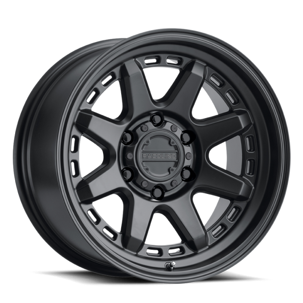 Raceline 947B Scout Satin Black Wheel 16x8 | 6x139.7 BC (6x5.5) | +0 Offset - fits Chevrolet Silverado 1500 1999-2026, GMC Sierra 1500 1999-2026, Chevrolet Tahoe 1992-2026, Chevrolet Suburban 1992-2026, GMC Yukon 1992-2026, and 25 more