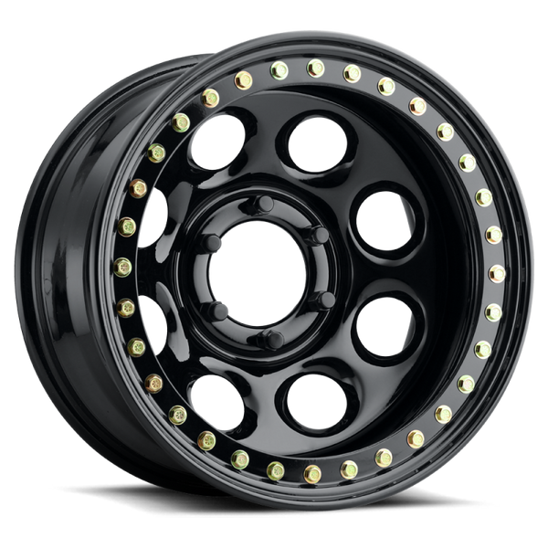 Raceline RT81 Rock 8 16x10in / 6x139.7 BP / -44mm Offset / 107.95mm Bore- Gloss Black Beadlock Wheel rclRT8160060