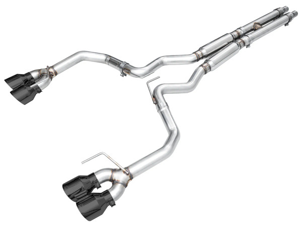 AWE 2024-2025 Ford Mustang Dark Horse S650 RWD Track Edition Catback Exhaust w/ Quad Diamond Black Tips - 3020-43375