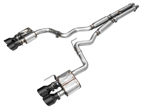 AWE 2024-2025 Ford Mustang GT Fastback S650 RWD SwitchPath Catback Exhaust w/ Quad Diamond Black Tips - 3025-43650