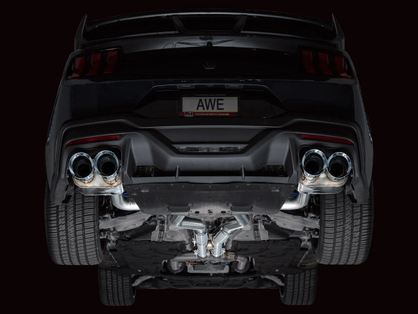 AWE Tuning 2024-2026 Ford Mustang Dark Horse S650 RWD SwitchPath Catback Exhaust w/ Quad Chrome Silver Tips | 3025-42375