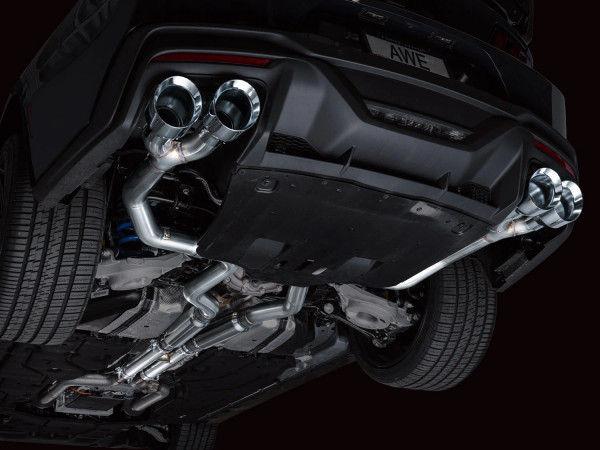 AWE Tuning 2024-2026 Ford Mustang Dark Horse S650 RWD Track Edition Catback Exhaust w/ Quad Chrome Silver Tips | 3020-42375