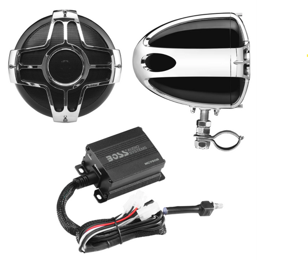 BOSS Audio Systems Motorcycle Speaker Amplifier / Bluetooth / 4in Speakers bsaMC750B