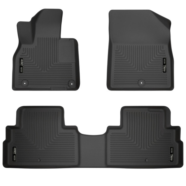 Husky Liners WeatherBeater Front & 2nd Row Seating Floor Liners, Black for 2020-2022 Hyundai Palisade - Part #95711