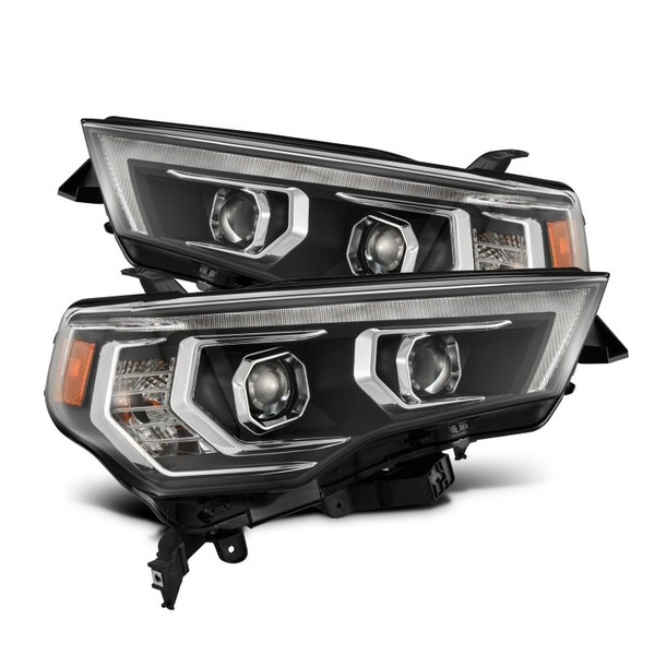 AlphaRex 2014-2022 Toyota 4Runner PRO-Series Projector Headlights Black w/Seq. Sig. + DRL