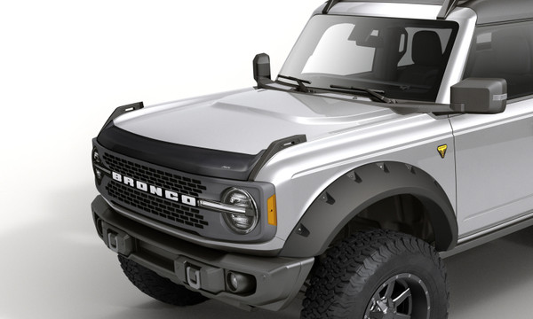 AVS 2021-2024 Ford Bronco(Excl Raptor) Aeroskin Low Profile Acrylic Hood Shield - Smoke