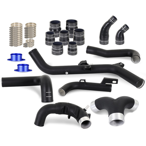 Mishimoto 2021-2024 Ford Bronco 2.7L High-Mount Intercooler Pipe Upgrade Kit - Wrinkle Black