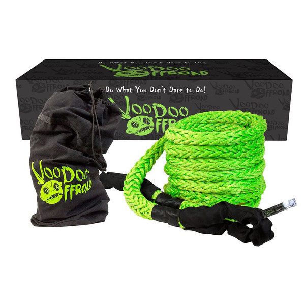 Voodoo Offroad 2.0 Santeria Series 1-1/4in x 30 ft Kinetic Recovery Rope with Rope Bag - Green - 1300034A