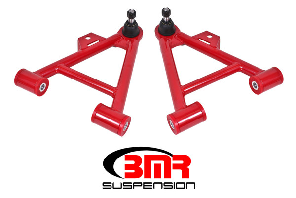 Shop in-stock special deals on BMR 1979-1993 Fox Mustang Lower Non-Adj. A-Arms (Coilover Only) w/ STD. Ball Joint (Poly) - Red - AA035R from JustBoltOns.com. Military & First Responder Discounts Available.