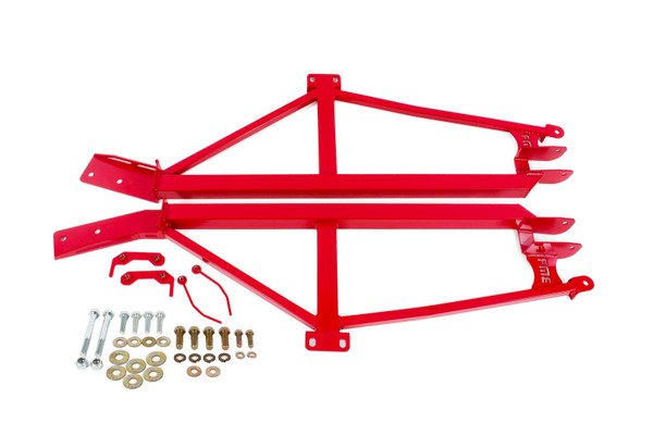 Shop in-stock special deals on BMR 1993-2002 GM F-Body (Camaro, Firebird, WS6) Non-Convertible Bolt-On 4-Point Subframe Connectors - Red - SFC019R from JustBoltOns.com. Military & First Responder Discounts Available.
