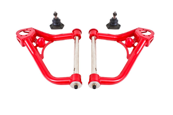 Shop in-stock special deals on BMR 1967-1969 Camaro | Firebird (1st Gen F-Body) Non-Adj. Upper A-Arms (Polyurethane) - Red - AA005R from JustBoltOns.com. Military & First Responder Discounts Available.
