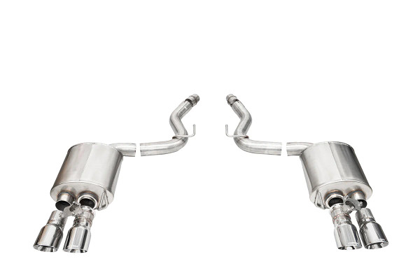 Corsa Sport Valved 3.0in Axle-Back Exhaust Quad 4in Polished Slash Tips | 2024+ Mustang GT Coupe (w/ Active Valves) - 21261