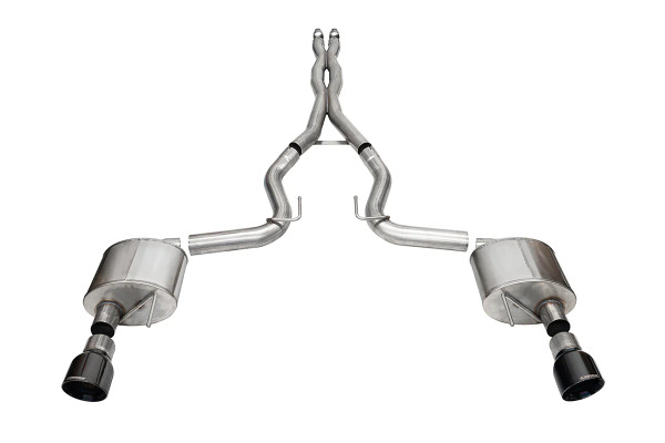 Corsa Xtreme 3.0in Cat-Back Exhaust 4.5in Black Slash Tips | 2024+ Mustang GT Coupe (w/o Active Valves) - 21250BLK