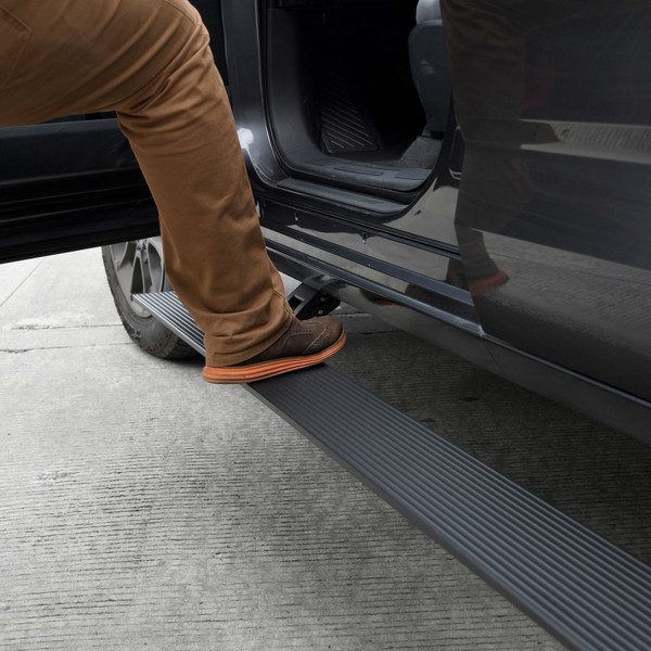 Go Rhino E1 Electric Running Board for 2022-2026 Toyota Tundra DC, Textured Black - Part #20444580PC