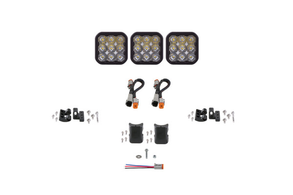 Diode Dynamics SS5 Pro Universal CrossLink 3-Pod Lightbar - White Driving