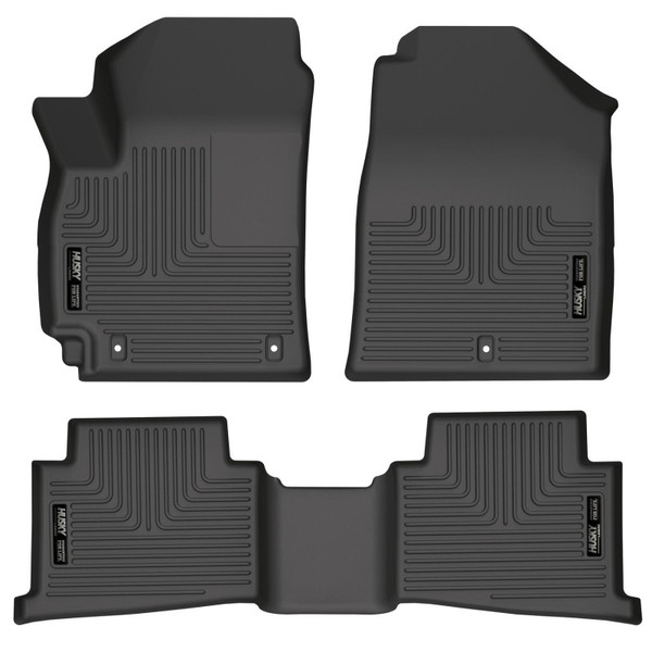 Husky Liners WeatherBeater Front & 2nd Row Seating Floor Liners, Black for 2021-2022 Kia Seltos - Part #95801