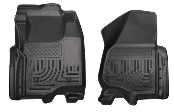 Husky Liners WeatherBeater Front Row Floor Liners, Black for 2012-2015 Ford Super Duty Crew & Extended Cab - Part #18701