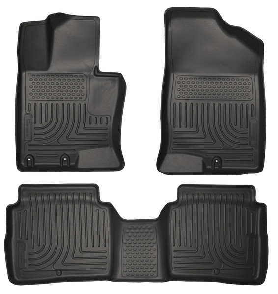 Husky Liners WeatherBeater Front & 2nd Row Seating Floor Liners, Black for 2011-2014 Kia Optima - Part #99691