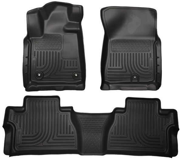 Husky Liners WeatherBeater Front & 2nd Row Seating Floor Liners, Black for 2014-2021 Toyota Tundra - Part #99581