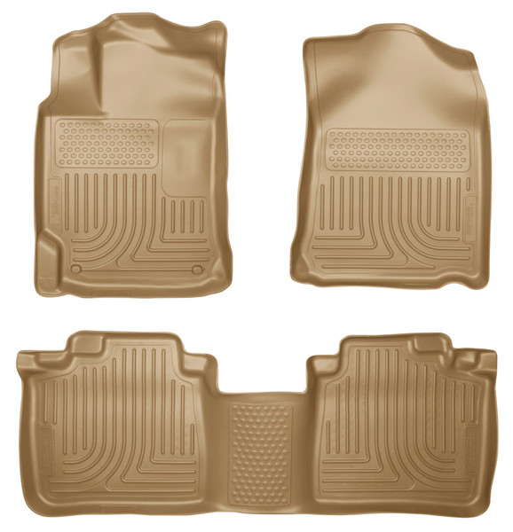 Husky Liners WeatherBeater Front & 2nd Row Seating Floor Liners, Tan for 2010-2013 Lexus RX350/RX450h - Part #99553