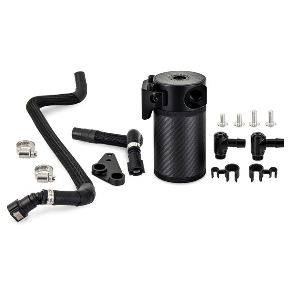 Mishimoto 2020-2024 Chevrolet Corvette C8 Baffled Oil Catch Can Kit (PCV Side) - Carbon Fiber - MMBCC-C8-20PCF