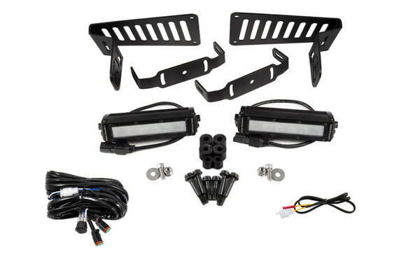 Diode Dynamics 2018-2025 Jeep JL Wrangler/Gladiator SS6 Cowl LED Bracket Kit - White Flood