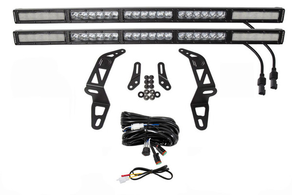 Diode Dynamics 2018-2025 Jeep JL Wrangler/Gladiator SS30 Bumper Bracket Kit - White Combo Dual