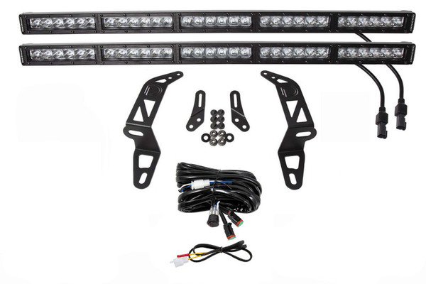 Diode Dynamics 2018-2025 Jeep JL Wrangler/Gladiator SS30 Bumper Bracket Kit - White Driving Dual