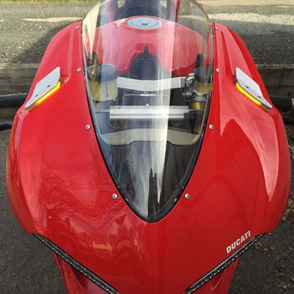 New Rage Cycles 2015-2019 Ducati 1299 Panigale Mirror Block Off Turn Signals Brushed Aluminum product photo