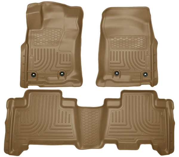 Husky Liners WeatherBeater Front & 2nd Row Seating Floor Liners, Tan for 2013-2024 Toyota 4Runner - Part #99573