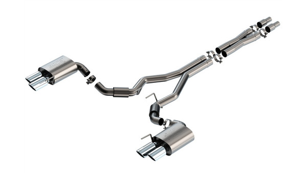 Borla 2024-2025 Ford Mustang GT 5.0L V8 3 in ATAK Catback Non-Active Exhaust- Chrome Quad Tip