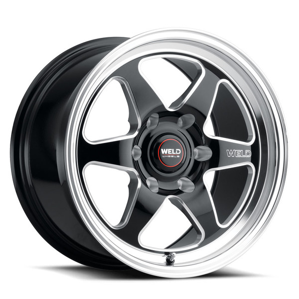 WELD Ventura 6 Drag Gloss Black Wheel with Milled Spokes 20x9.5 | 6x127 BC (6x5) | +35 Offset | 6.625 Backspacing - S15609581P35 for 2006, 2007, 2008, 2009 Chevrolet TrailBlazer SS