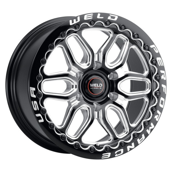 Weld Racing Laguna 6 Beadlock Drag Gloss Black Wheel 20x10 | 6x135 BC | +38 Offset | 7.00 Backspacing - fits Ford F-150 2004-2026, Ford F-150 Raptor 2010-2026, Ford Expedition 2003-2026, Lincoln Navigator 2003-2026