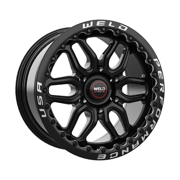 Weld Racing Laguna 6 Beadlock Drag Gloss Black Wheel 17x10 | 6x139.7 BC (6x5.5) | +25 Offset | 6.50 Backspacing - fits Chevrolet Silverado 1500 1999-2026, GMC Sierra 1500 1999-2026, Chevrolet Tahoe 1992-2026, Chevrolet Suburban 1992-2026, GMC Yukon 1992-2026, and 25 more