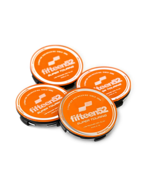 fifteen52 Super Touring (Chicane/Podium) Center Cap Set of Four - Orange/Chrome