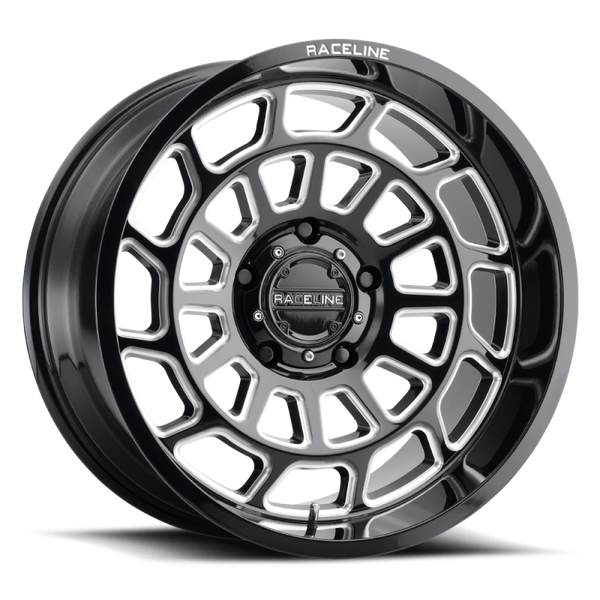 Raceline 955M Warp 20x9in / 8x180 BP / 18mm Offset / 124.2mm Bore - Satin Black & Milled Wheel