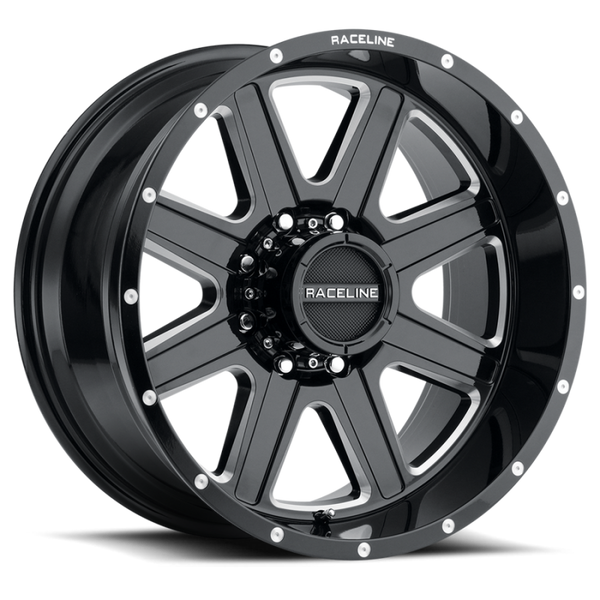 Raceline 940M Hostage Black Wheel 17x9 | 8x180 BC | +12 Offset - fits Chevrolet Silverado 2500HD 2011-2026, Chevrolet Silverado 3500HD SRW 2011-2026, GMC Sierra 2500HD 2011-2026, GMC Sierra 3500HD SRW 2011-2026