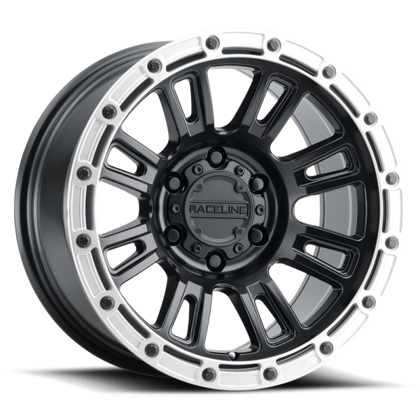 Raceline 956BS Compass Black Wheel 18x9 | 8x170 BC | -12 Offset - fits Ford F-250 Super Duty 1999-2026, Ford F-350 Super Duty SRW 1999-2026, Ford Excursion 2000-2005