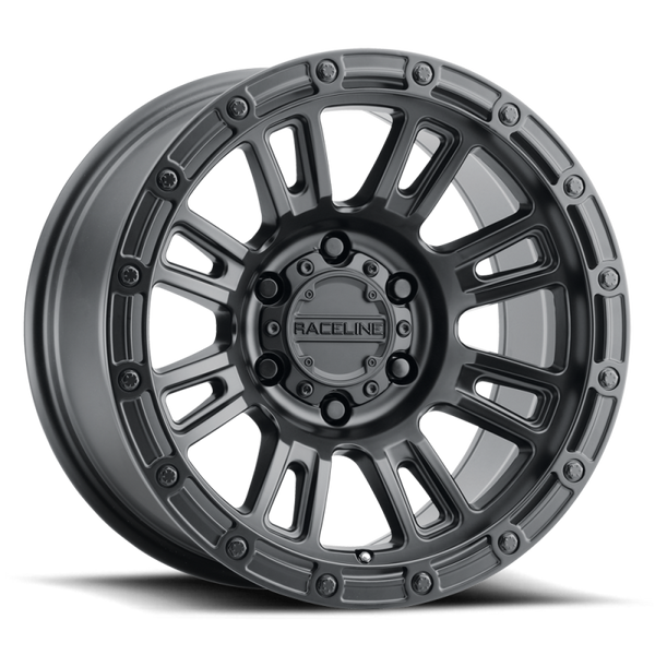Raceline 956B Compass Satin Black Wheel 17x9 | 8x170 BC | -12 Offset - fits Ford F-250 Super Duty 1999-2026, Ford F-350 Super Duty SRW 1999-2026, Ford Excursion 2000-2005